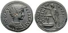 PHRYGIA, Otrus. Geta, as Caesar Estimate $1000 PHRYGIA, Otrus. Geta, as Caesar. 193-209 AD. Æ 27mm (9.55 gm). PO CEPT GETAC KAI, bare-headed and cuirassed bust right / ALEXAN-DR-OC AN-EO[...] OTPONW, 