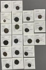 Large Lots ROMAN. Imperial. Lot of twenty (20) silver, billon, and bronze issues. Includes: AR Antoninianus // AR Siliqua // Antoninianus (9) // Valens. Æ (3) // Valentinian I. Æ (5) // Honorius. Æ. F