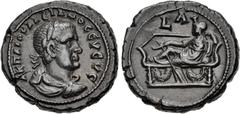 The Beniak Collection of Alexandrian Coinage EGYPT, Alexandria. Valerian I. AD 253-260. Potin Tetradrachm (24mm, 10.63 g, 12h). Dated RY 1 (AD 253/4). Laureate, draped, and cuirassed bust right, seen 