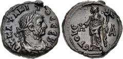 The Beniak Collection of Alexandrian Coinage EGYPT, Alexandria. Tacitus. AD 275-276. Potin Tetradrachm (20mm, 7.33 g, 11h). Dated RY 1 (AD 275/6). Laureate, draped, and cuirassed bust right, seen from