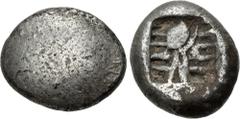 Greek LYCIA, Uncertain. Circa 520-470/60 BC. AR Stater (17.5mm, 9.37 g). Predynastic series. Blank / Patterned incuse punch. Müseler –; Falghera –; SNG Copenhagen Supp. –; Asyut 747 (same rev. punch).