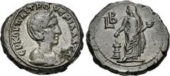The Beniak Collection of Alexandrian Coinage EGYPT, Alexandria. Herennia Etruscilla. Augusta, AD 249-251. Potin Tetradrachm (24mm, 12.24 g, 11h). Dated RY 2 of Trajan Decius (AD 250/1). Draped bust ri