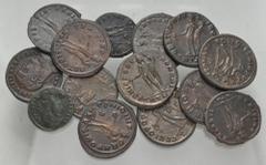 Large Lots ROMAN. Imperial. Lot of fourteen (14) mostly Æ Folles of Galerius. Includes: Galerius. Æ Follis (13) // Constans. Æ. Average VF - Good VF. LOT SOLD AS IS, NO RETURNS. Fourteen (14) coins in