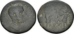 Roman Provincial CILICIA, Seleucia ad Calycadnum. Macrinus. AD 217-218. Æ (29mm, 11.62 g, 6h). Laureate and cuirassed bust right, seen from the front; c/m: small circle within Δ / Infant Zeus seated f