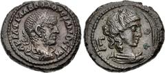 The Beniak Collection of Alexandrian Coinage EGYPT, Alexandria. Volusian. AD 251-253. Potin Tetradrachm (24mm, 10.74 g, 12h). Dated RY 3 of Trebonianus Gallus (AD 252/3). Laureate, draped, and cuirass