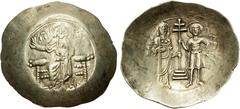 Byzantine John II Comnenus. 1118-1143. EL Aspron Trachy Nomisma (30.5mm, 4.32 g, 6h). Constantinople mint. Struck 1122-circa 1143. Christ Pantokrator enthroned facing; triangle of pellets at each end 
