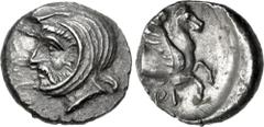 Greek PERSIA, Achaemenid Empire. Spithridates. Satrap of Sparda (Lydia and Ionia), circa 334 BC. AR Tetrobol (15mm, 3.06 g, 11h). Lampsakos (Mysia) mint(?). Head left, wearing satrapal headdress / For