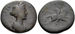 LYDIA, Sardis. Marciana. Augusta, circa AD 105-112/4. Æ (19mm, 4.58 g, 6h). Draped bust right / Pelops on horseback galloping right. SNG von Aulock 3150; BMC 132. Near Fine, brown patina. Scarce.