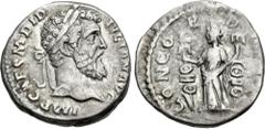 Roman Imperial Didius Julianus. AD 193. AR Denarius (16.5mm, 3.22 g, 7h). Rome mint. Laureate head right / Concordia standing left, holding aquila and signum. RIC IV 1; RSC 2. Toned, reverse slightly 