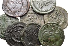 ROMAN. Imperial. Lot of Eight (8) Æ of Julian II and Jovian. Includes: Julian II. Helmeted, diademed, and cuirassed bust left / Legend within wreath (7) // Jovian. Diademed, draped, and cuirassed bust