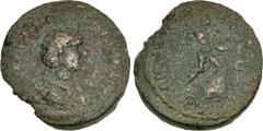 Roman Provincial CILICIA, Aegeae. Salonina. Augusta, AD 254-268. Æ (31mm, 20.12 g, 6h). Dated CY 303 (AD 256/7). Diademed and draped bust right, set on crescent / Triptolemus driving biga of winged se