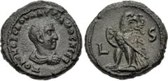 The Beniak Collection of Alexandrian Coinage EGYPT, Alexandria. Saloninus. As Caesar, AD 258-260. Potin Tetradrachm (22mm, 9.27 g, 11h). Dated RY 6 of Valerian I & Gallienus (AD 258/9). Bareheaded, dr