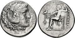 Greek LYCIA, Phaselis. Circa 218/7-186/5 BC. AR Tetradrachm (30mm, 16.06 g, 1h). In the name and types of Alexander III of Macedon. Dated CY 12 (207/6 BC). Head of Herakles right, wearing lion skin; c