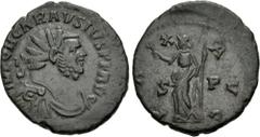 Roman Imperial Carausius. Romano-British Emperor, AD 286-293. Antoninianus (22mm, 4.77 g, 6h). Uncertain mint. IMP C M CARAVSIVS P F AVG, radiate, draped, and cuirassed bust right / PA X AVG, Pax stan