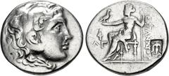 Greek LYCIA, Phaselis. Circa 218/7-186/5 BC. AR Tetradrachm (28.5mm, 16.17 g, 12h). In the name and types of Alexander III of Macedon. Dated CY 33 (186/5 BC). Head of Herakles right, wearing lion skin