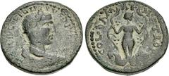 Roman Provincial COELESYRIA, Damascus. Philip I. AD 244-249. Æ (31mm, 18.56 g, 12h). Laureate, draped, and cuirassed bust right, seen from behind / Ambrosia standing facing in flower, head right, hold