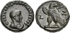 The Beniak Collection of Alexandrian Coinage EGYPT, Alexandria. Saloninus. As Caesar, AD 258-260. Potin Tetradrachm (21.5mm, 11.54 g, 12h). Dated RY 7 of Valerian I & Gallienus (AD 259/60). Bareheaded