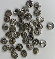 Large Lots GREEK. Asia Minor. Lot of thirty-seven (37) AR Drachms of Paphlagonia, Sinope. All coins: Head of nymph left; with or without aphlaston before / Sea-eagle on dolphin left. Various magistrat