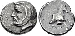 IONIA, Achaemenid Period. Spithridates. Satrap of Ionia and Lydia, circa 334 BC. AR Tetrobol (14mm, 2.76 g, 11h). Head left, wearing satrapal headdress / Forepart of horse right; ΣΠIΘPI below. Winzer 