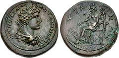 BITHYNIA, Tium. Caracalla. AD 198-217. Æ Medallion (34mm, 33.56 g, 6h). Laureate, draped, and cuirassed bust right / Tyche seated left, holding rudder and cornucopia. Corsten -; RG 79 corr. (Tium, not