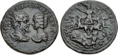 CILICIA, Seleucia ad Calycadnum. Septimius Severus, with Julia Domna. AD 193-211. Æ (30mm, 16.38 g, 7h). Confronted busts of Septimius Severus right, laureate and draped, and Julia Domna left, draped 