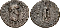 Roman Imperial Galba. AD 68-69. Æ Sestertius (35mm, 26.41 g, 6h). Rome mint, 1st officina. Struck circa November AD 68. SER • GALBA • IMP • CAES • AVG TR P, laureate head right / ROMA R XL, S C across