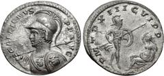 Roman Imperial Gallienus. AD 253-268. AR Denarius (19.5mm, 2.42 g, 12h). Rome mint. 8th emission, circa AD 264-265. GALLIENVS P F A VG, bust left, wearing crested Corinthian helmet and cuirass decorat