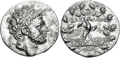 Greek KINGS of MACEDON. Perseus. 179-168 BC. AR Tetradrachm (31mm, 15.18 g, 12h). Reduced standard. Amphipolis mint. Struck circa 171-168 BC. Diademed head right / Eagle, wings spread, standing right 