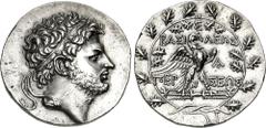 Greek KINGS of MACEDON. Perseus. 179-168 BC. AR Tetradrachm (31mm, 15.37 g, 12h). Reduced standard. Amphipolis mint. Struck circa 171-168 BC. Diademed head right / Eagle, wings spread, standing right 