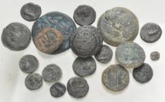 Large Lots GREEK. Cyprus. Lot of nineteen (19) bronze issues. Includes: various issues of Salamis. Green and brown patina, roughness and corrosion. Average Fine. LOT SOLD AS IS, NO RETURNS. Nineteen (
