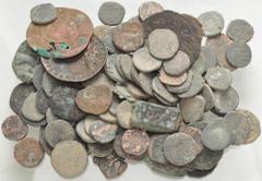 Large Lots MIXED. Oriental Greek–Islamic. Lot of one-hundred-four (104) bronze issues. Includes: various types, some Baktrian, a number of Kushan and related issues, together with jitals and civic cop