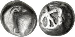 Greek ISLANDS off ATTICA, Aegina. Circa 525-475 BC. AR Stater (17.5mm, 12.23 g). Sea turtle with 'T-pattern' shell with heavy collar [and row of dots down its back] / "Proto-skew" incuse pattern. Mead
