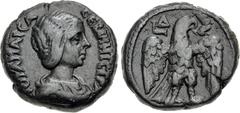 The Beniak Collection of Alexandrian Coinage EGYPT, Alexandria. Julia Maesa. Augusta, AD 218-224/5. Potin Tetradrachm (22mm, 12.61 g, 12h). Dated RY 4 of Elagabalus (AD 220/1). Draped bust right / Eag