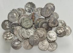 Large Lots ROMAN. Imperial. Lot of thirty-eight (38) silver issues. Includes: AR Denarius (28) // AR Antoninianus (8) // Antoninianus (1) // AR Siliqua (1). Average Near Fine - VF, the siliqua with su