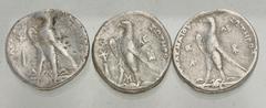 Large Lots GREEK. Egypt & North Africa. Lot of three (3) Ptolemaic AR Tetradrachms. Includes: various. Average Good Fine, scratches. LOT SOLD AS IS, NO RETURNS. Three (3) coins in lot.