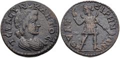 LYDIA, Thyateira. Pseudo-autonomous issue. 3rd century AD. Æ (24mm, 5.78 g, 6h). Draped bust of the Senate right / Selene-Hekate advancing right, head left, crescent at shoulders, holding torch in eac