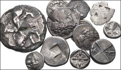 GREEK. Miscellaneous. Lot of Twelve (12) AR from Bruttium to Pamphylia. Includes: BRUTTIUM. Terrina. AR Drachm // SICILY, Panarmos. AR Litra // THRACE, Byzantion. AR Half Siglos // THRACE, Chersonesos