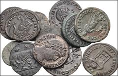 ROMAN. Imperial. Lot of Thirty-nine (39) Æ from Helena to Theodosius II. Includes: Helena. Æ Follis (5) // Constantine I. Æ Follis (27) // City Commemoratives. Æ Follis (5) // Theodosius II. Æ (2). Ne