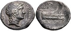 LYCIA, Phaselis. Circa 167-130 BC. AR Stater (26mm, 10.85 g, 12h). Baskirates, magistrate. Laureate head of Apollo right / Athena Promachos standing right on prow of galley. Heipp-Tamer 364 var. (V18/