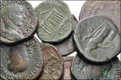 ROMAN. Imperial. Lot of Nine (9) Æ Sestertii from Augustus to Diva Mariniana. Includes: Augustus // Marcus Aurelius // Severus Alexander (2) // Julia Mamaea // Gordian III (3) // Philip I // Diva Mari
