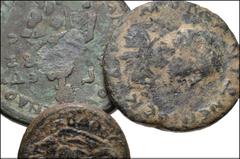 ROMAN. Provincial. Lot of three (3) Cilician Æ. Includes: Aegae. Diadumenian. Goat with [torches] attached to horns. SNG France 2351-3 // Anazarbus. Gordian III. Tyche seated left. SNG Levante 1487 //