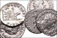 ROMAN. Imperial. Lot of five (5) AR Antoniniani of Trebonianus Gallus and Valerian I. Includes: Trebonianus Gallus. RIC V 70 // Valerian I. RIC V 218 (2) // Valerian I. RIC V 270 (2). VF to Near EF, s