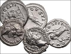 ROMAN. Imperial. Lot of five (5) AR Denarii from Antoninus Pius to Maximinus Thrax. Includes: Antoninus Pius (2) // Marcus Aurelius // Maximinus I Thrax (2). VF or slightly better, minor doubling on t