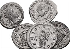 ROMAN. Imperial. Lot of five (5) Antioch mint AR Antoniniani from Trajan Decius to Trebonianus Gallus. Includes: Trajan Decius. RIC IV 44a // Herennia Etruscilla. RIC IV 58b // Trebonianus Gallus. RIC