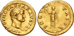 Roman Imperial Otho. AD 69. AV Aureus (18.5mm, 7.25 g, 6h). Rome mint. Struck 15 January-8 March. IMP M OTHO CAESAR AVG TR P, bare head right / SECV RI TAS P R, Securitas, draped, standing left, holdi