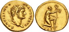 Roman Imperial Domitian. As Caesar, AD 69-81. AV Aureus (19mm, 7.45 g, 5h). Rome mint. Struck under Vespasian, AD 77-78. CΛESAR ΛVG F DOMITIΛNVS, laureate head right / COS V in exergue, Parthian kneel
