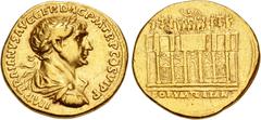 Roman Imperial Trajan. AD 98-117. AV Aureus (19mm, 7.26 g, 7h). Rome mint. Struck circa mid AD 112-spring 113. IMP TRAIANVS AVG GER DAC P M TR P COS VI P P, laureate, draped, and cuirassed bust right 