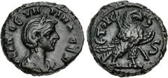 The Beniak Collection of Alexandrian Coinage EGYPT, Alexandria. Severina. Augusta, AD 270-275. Potin Tetradrachm (21mm, 8.27 g, 11h). Dated RY 6 of Aurelian (AD 274/5). Draped bust right, wearing step