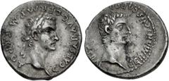 Roman Imperial Gaius (Caligula), with Germanicus. AD 37-41. AR Denarius (18mm, 3.79 g, 9h). Lugdunum (Lyon) mint. 2nd emission, 2nd phase, late AD 37-early 38. Laureate head of Gaius (Caligula) right 