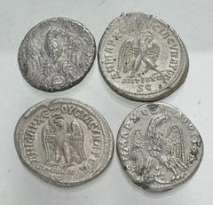 Large Lots ROMAN. Provincial. Lot of four (4) BI Tetradrachms. Includes: Seleucis and Pieria, Antioch (3) // Mesopotamia, Edessa (1). Average VF - Good VF. LOT SOLD AS IS, NO RETURNS. Four (4) coins i